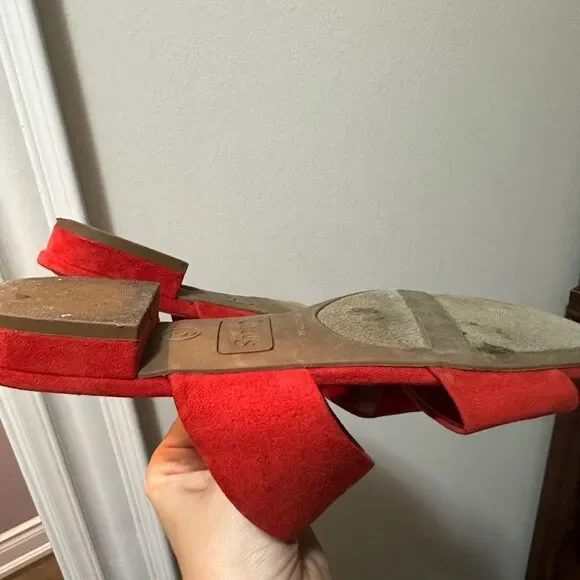 Circus by Sam Edelman Red Suede Mule Sandal Delaney - Picture 8 of 8